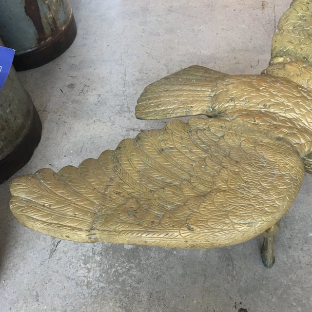 Vintage Solid Brass Faux Bois Eagle Sculpture For Sale - Image 10 of 13