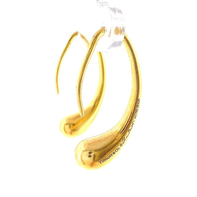 2000 - 2009 Tiffany & Co. Elsa Peretti Spain 18k Gold Teardrop Earrings For Sale - Image 5 of 8