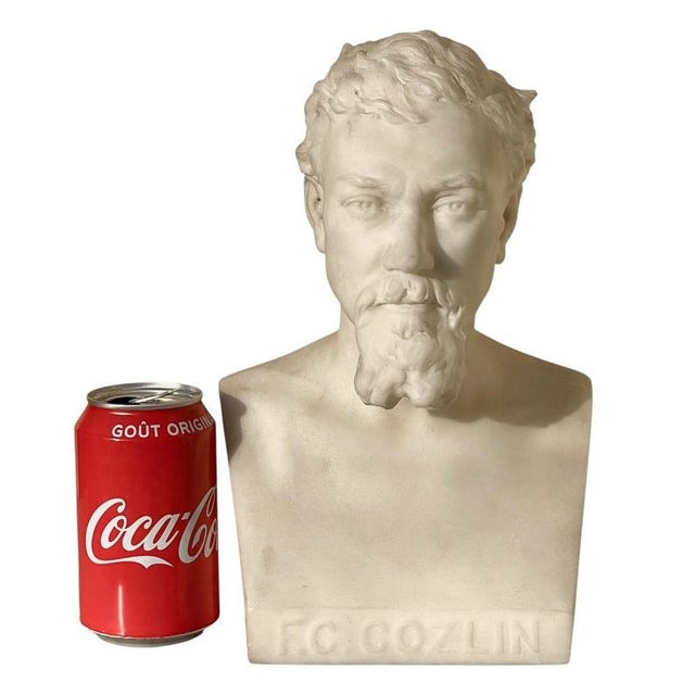 Stone Joseph Hugues Fabisch Bust in Marble by J. Cozlin For Sale - Image 7 of 9