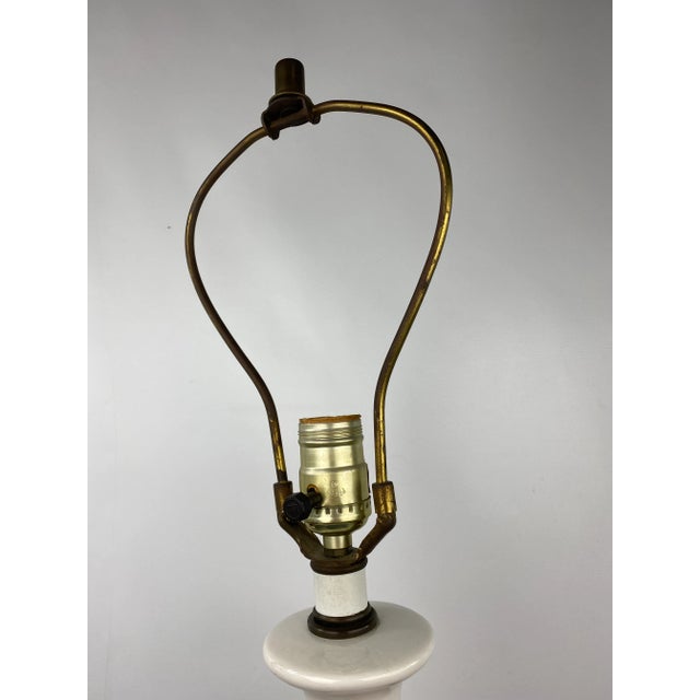 Large Mid-Century Ceramic White Table Lamp For Sale In New York - Image 6 of 13
