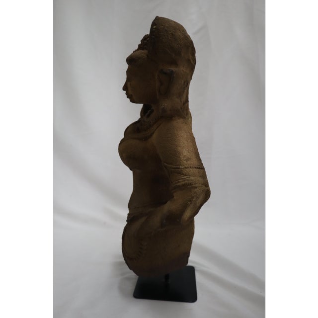 Hindu Celestial Beauty (Surasundari or Aspara) Antique Indian Statue on Stand For Sale - Image 4 of 11