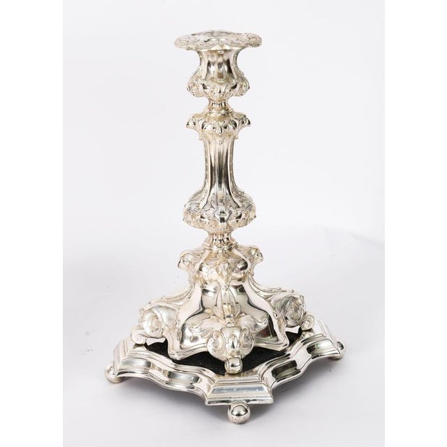 Antique Swedish Silver-Plated 5-Light Candelabras by A.G. Dufva, 19th Century, Set of 2 For Sale - Image 9 of 16