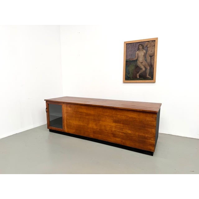 Modern Large Vintage Oak Trade Counter, 1960s For Sale - Image 3 of 18