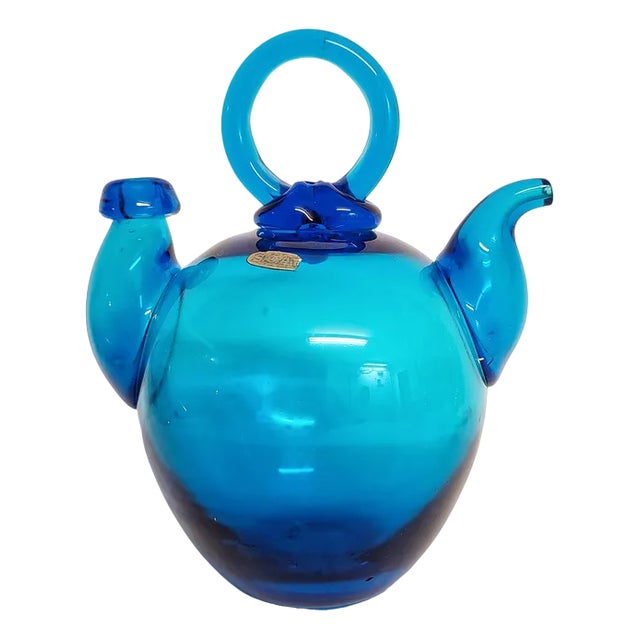 Blue Crystal Bottle, Spain, 1980s For Sale