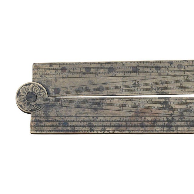 English Brass Sector from R. Glynne Fecit, 18th Century For Sale - Image 5 of 8