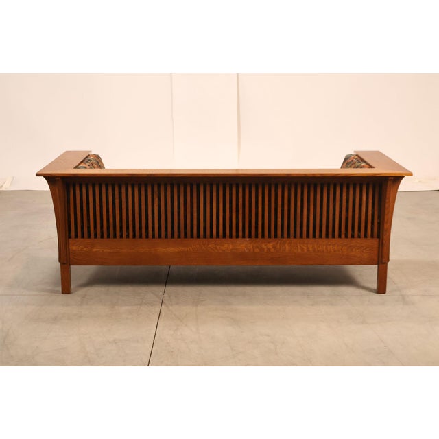 Stickley Mission Collection Oak Prairie Settle For Sale - Image 16 of 18
