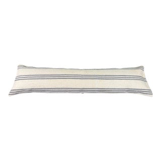 Turkish Hemp Pillow Cushion Natural Beige Gray Cushion Cover 12"x46" For Sale