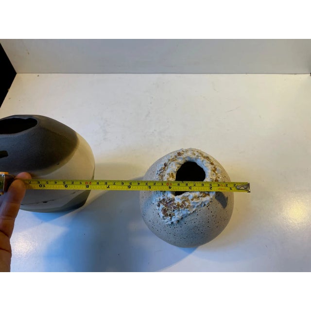 Scandinavian Modern Morphic Ceramic Vases, Set of 2 For Sale - Image 9 of 12