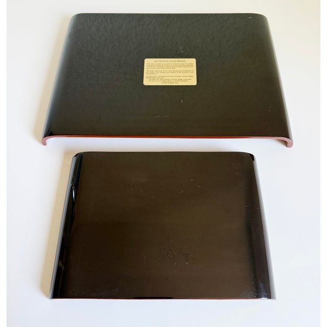 Eggshell Lacquer Jean Dunand Style Tray Set For Sale - Image 10 of 10