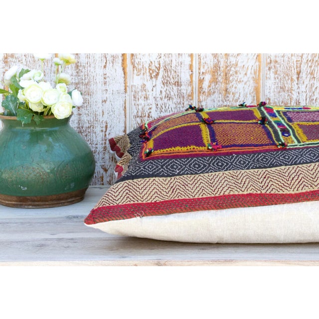 Early 21st Century Rajasthali Sindh Sami Square Pillow For Sale - Image 5 of 7