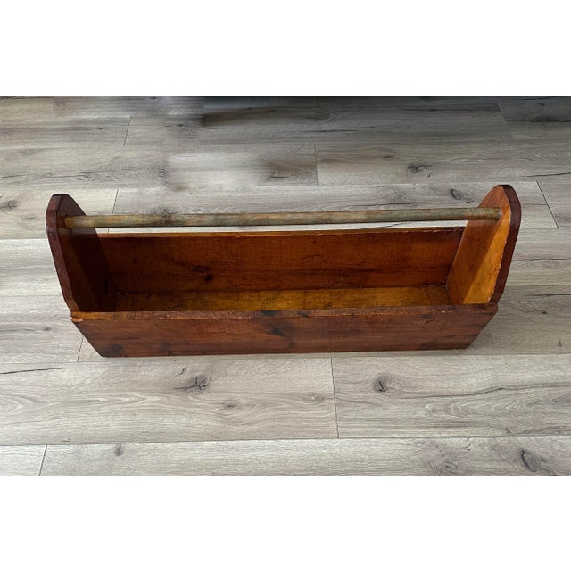 Antique Wood Carpenters Tool Box Caddy For Sale In San Diego - Image 6 of 9