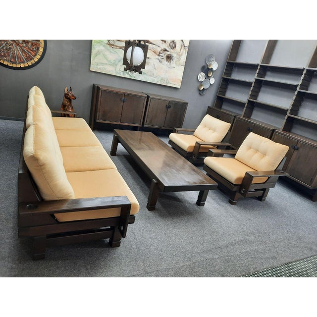 What you see here is a complete living room furniture set, St. Moritz model by Klaus Rausch. Brutalism at its finest. The...