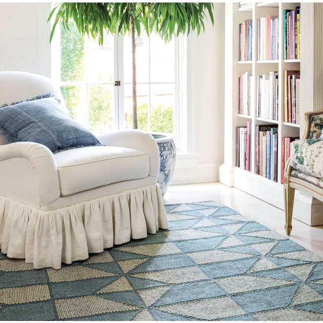Contemporary Mark D. Sikes for Dash & Albert Ojai Blue Loom Knotted Cotton Rug, 9' 6" x 13' 6" For Sale - Image 3 of 6