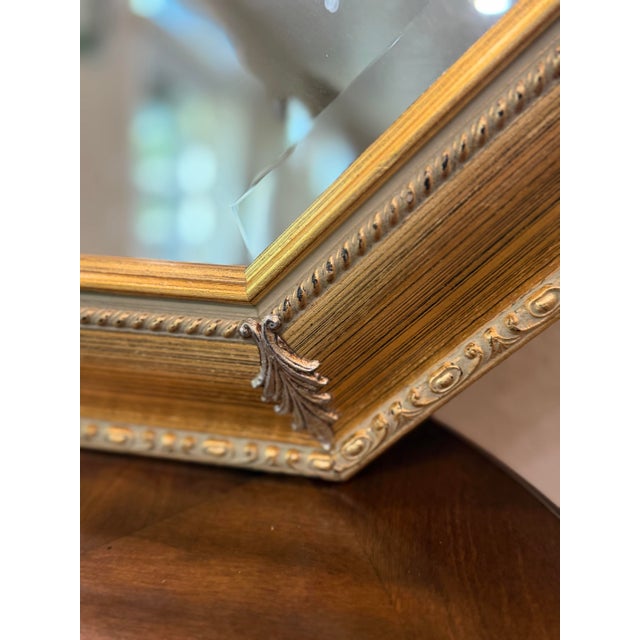 Vintage Bombay Company Italian Gold Gilt Beveled Wall Mirror Hollywood Regency For Sale - Image 4 of 6