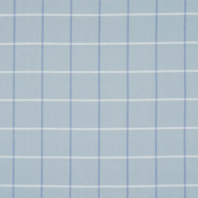 Schumacher X Mark D. Sikes Frannie Windowpane Fabric In China Blue For Sale