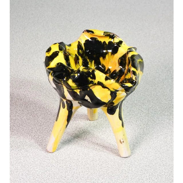 Ceramic holder signed vittoria mazzotti, hand painted. Albisola italia, mid-twentieth century albisola origin, italy...