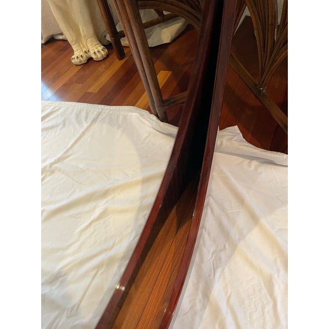 Brown 1980s Italian Style Postmodern Sculptural Rosewood Veneer Convex Wall Mirror For Sale - Image 8 of 9