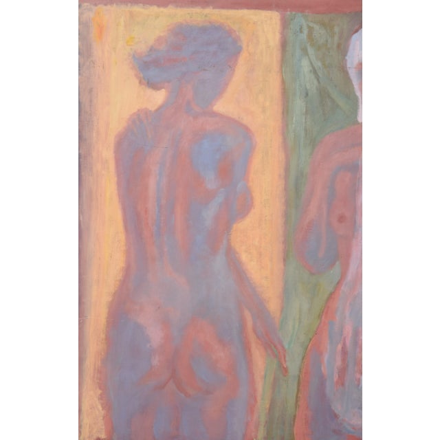 Modern Kurt Lauber, Standing Nudes, 1960, Oil Painting, Framed For Sale - Image 3 of 9