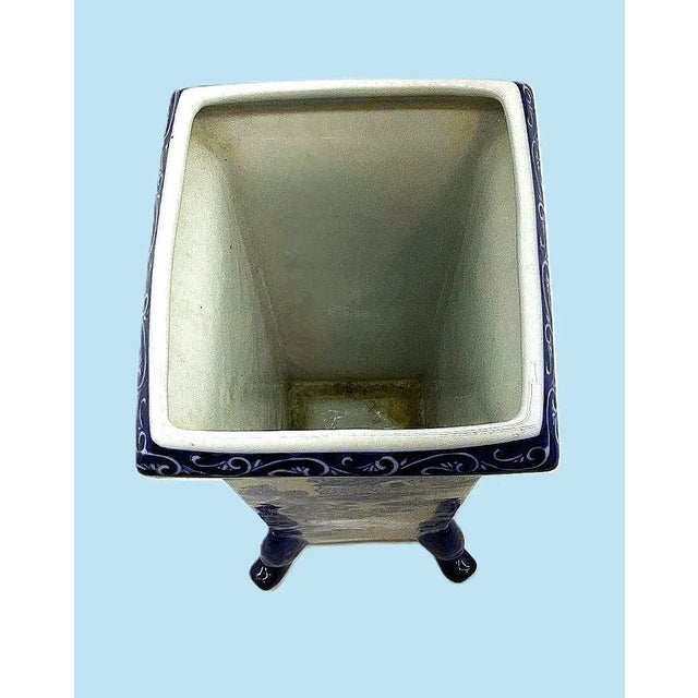 Chinoiserie Vase With Pagoda Scene and Sculptural Feet For Sale - Image 9 of 11