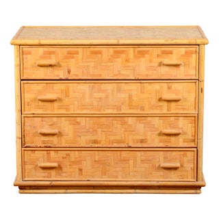 Vintage Bamboo Chest of Drawers, 1970s For Sale
