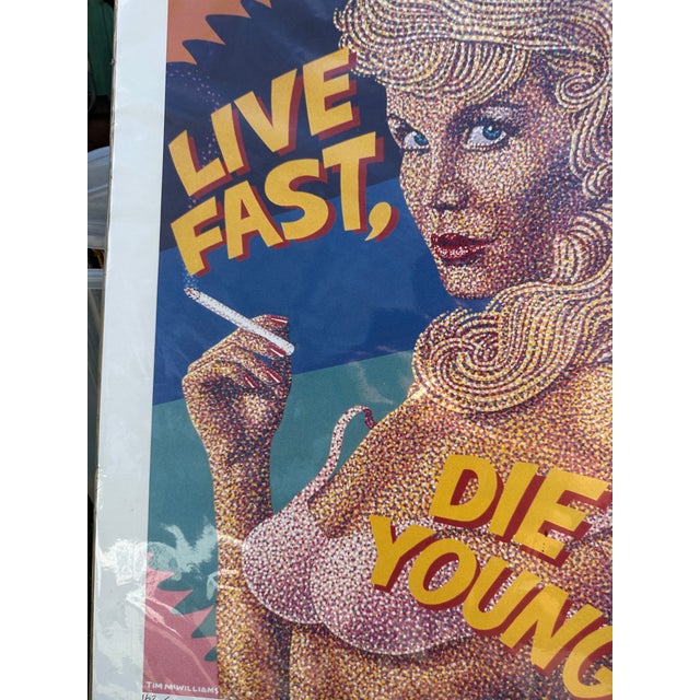 Paper 1990s Sealed Pop Art Print, "Live Fast, Die Young" For Sale - Image 7 of 8