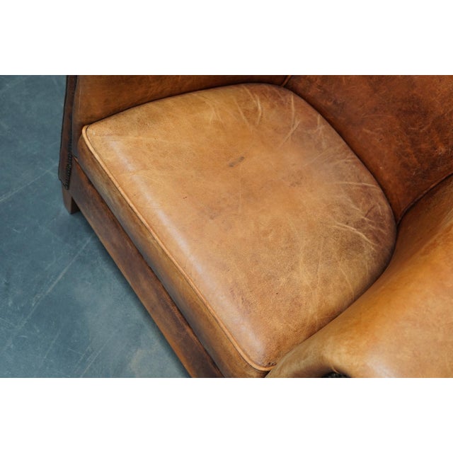 Vintage Dutch Cognac Leather Club Chairs, Set of 2 For Sale - Image 11 of 18