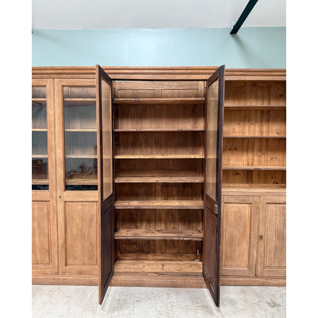 Large Antique Oak Bookcase, 1890s For Sale - Image 5 of 18