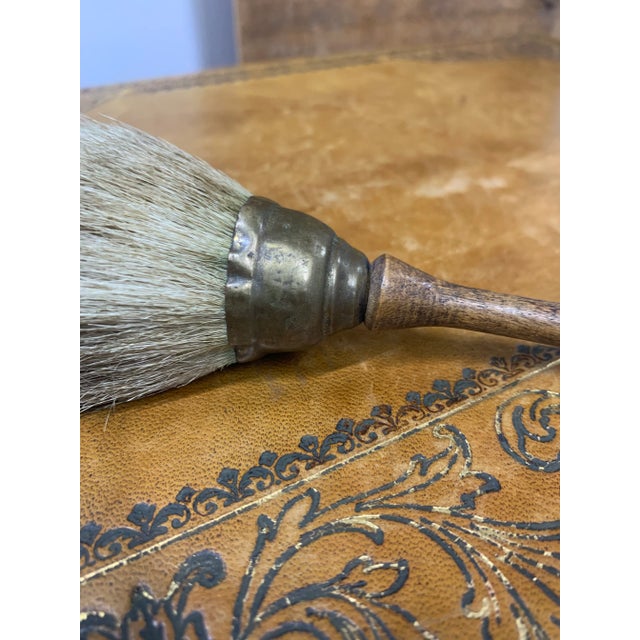 Early 19th Century Early 19th Century Unique Antique Chinese Fan Brush With Wooden Handle, Brass Ferrule and Natural Tipped Bristles For Sale - Image 5 of 6