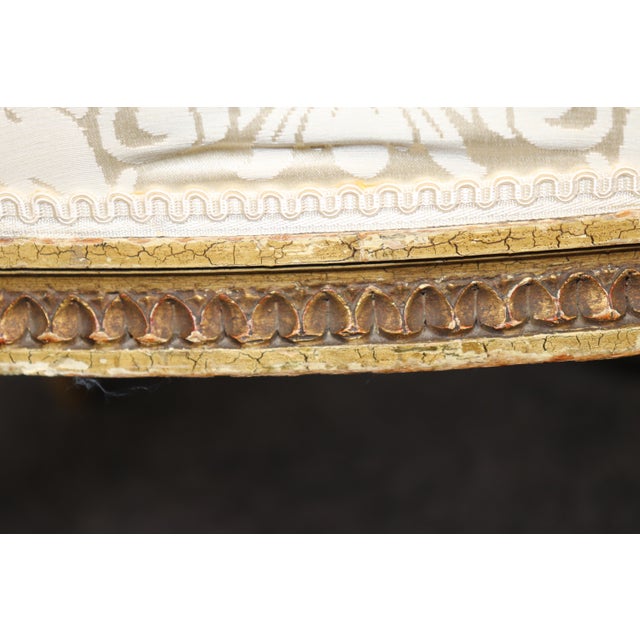 Pair 1920's Louis XVI Style Painted and Distressed Armchairs For Sale - Image 14 of 17