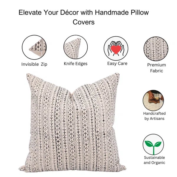 Fabdivine Artisan Cushion Cover 16x16 Inch - Doji For Sale - Image 4 of 4