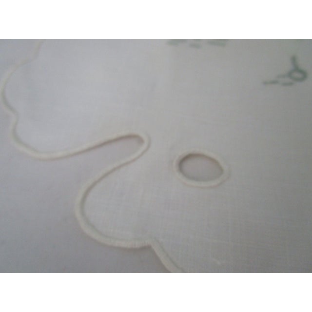 1960s Artist Palette Shaped Cocktail Napkins With Applique Martini Glasses and Shaker- Set of 4 For Sale - Image 11 of 12