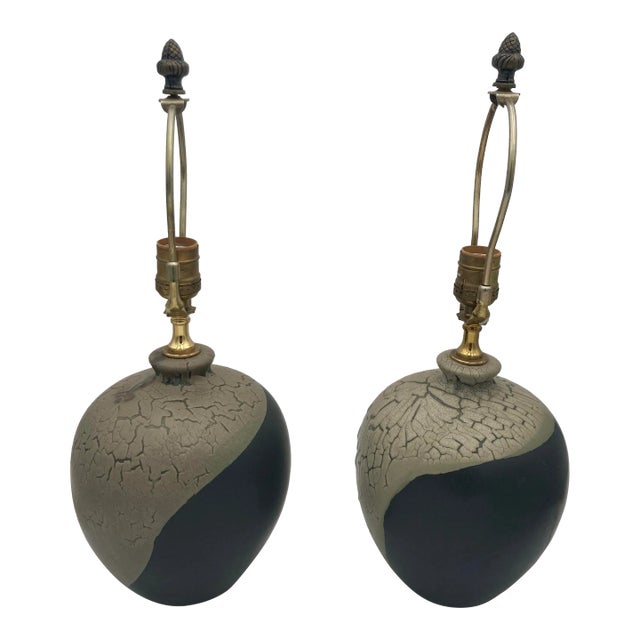 Vintage Earthenware and Ceramic Table Lamps - a Pair For Sale