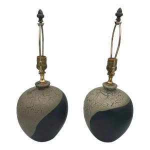 Vintage Earthenware and Ceramic Table Lamps - a Pair