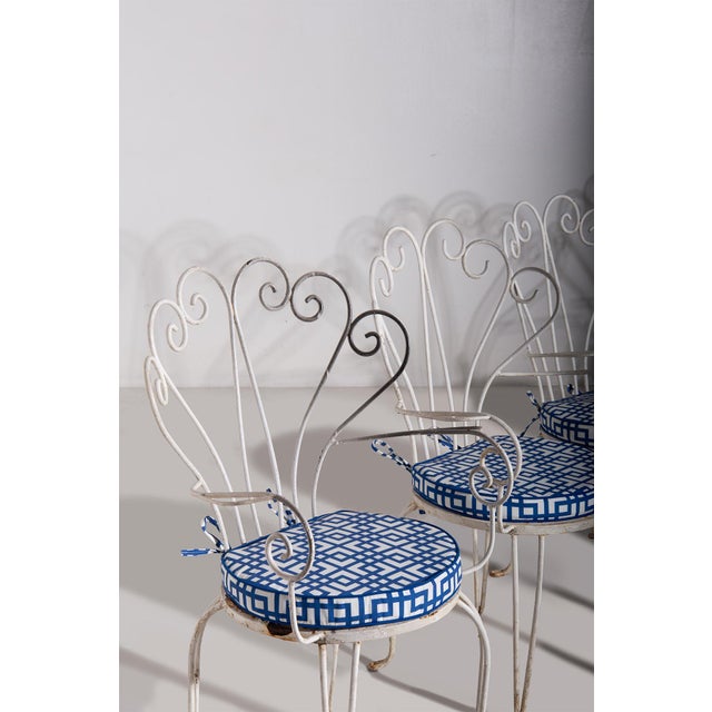 1950s Painted Iron Garden Chairs, 1950, Set of 5 For Sale - Image 5 of 7
