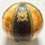 Vintage handcrafted decorative orb/ ball. Made from a solid dark wood base inlaid with polished bovine bone and brass...