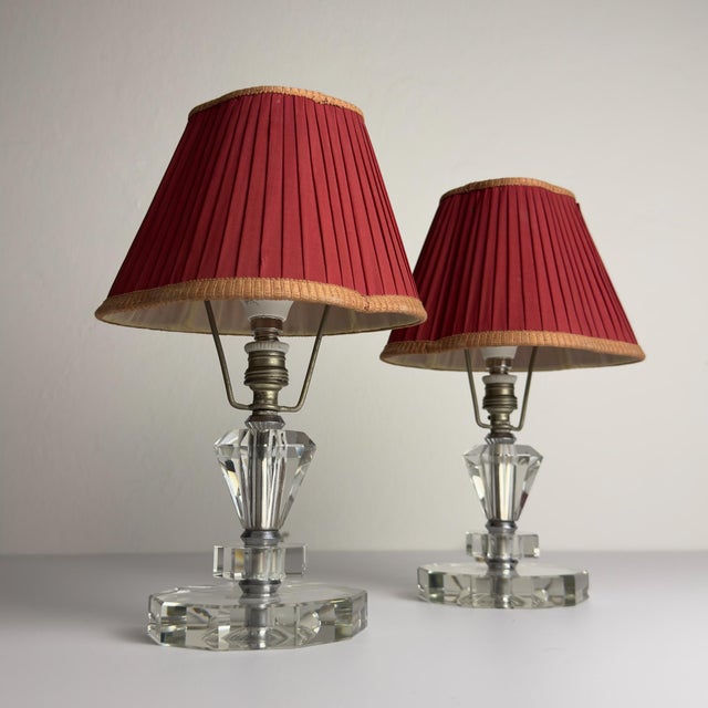 Mid-Century Modern Vintage Glasses Table Lamps, 1950s, Set of 2 For Sale - Image 3 of 17