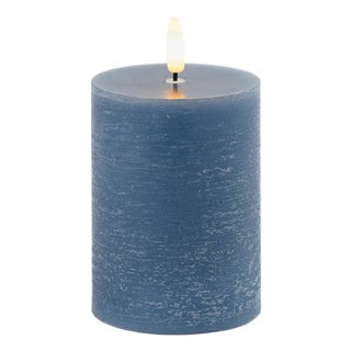 FIA Wick Blue Pillar Candle (Set of 2) For Sale