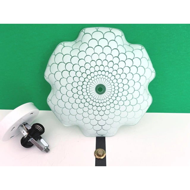 Mid Century Frosted Glass Flower Flush Light For Sale - Image 16 of 18