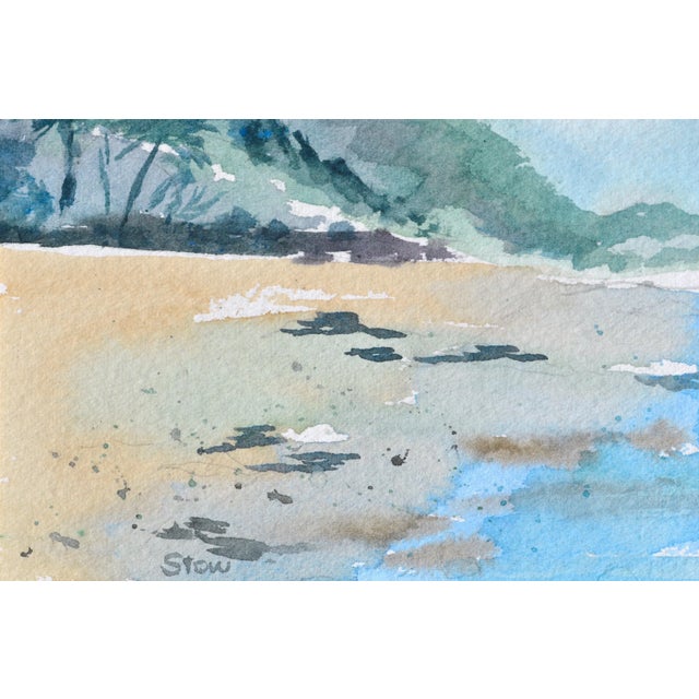 1980s Maryann Stow Florida Coast Watercolor Landscape circa 1980 For Sale - Image 5 of 7