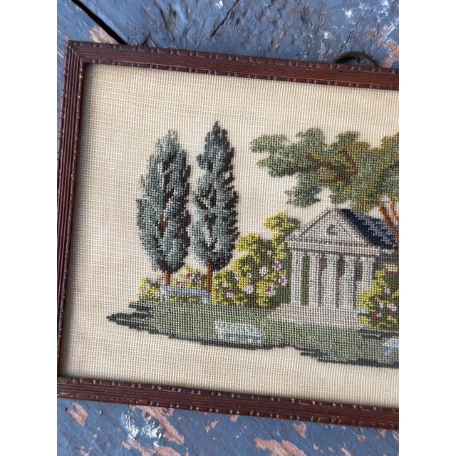 Antique Framed Petit Silk Needlepoint Artwork, Circa Late 19th Century For Sale - Image 10 of 12