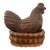Monumental Carved Wood Antique Rooster or Hen in a Nest Centerpiece For Sale