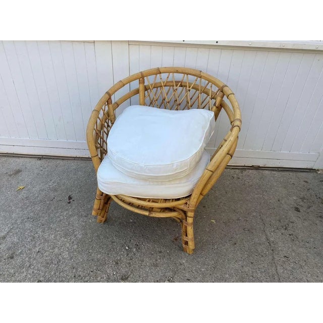 Vintage Rattan Corbeille Armchair, 1970 For Sale - Image 11 of 13