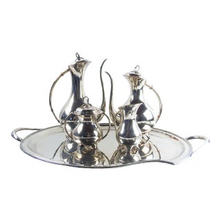 Mid 20th Century Eugen Ferner Tea and Coffee Silverplate Service - Set of 5 For Sale