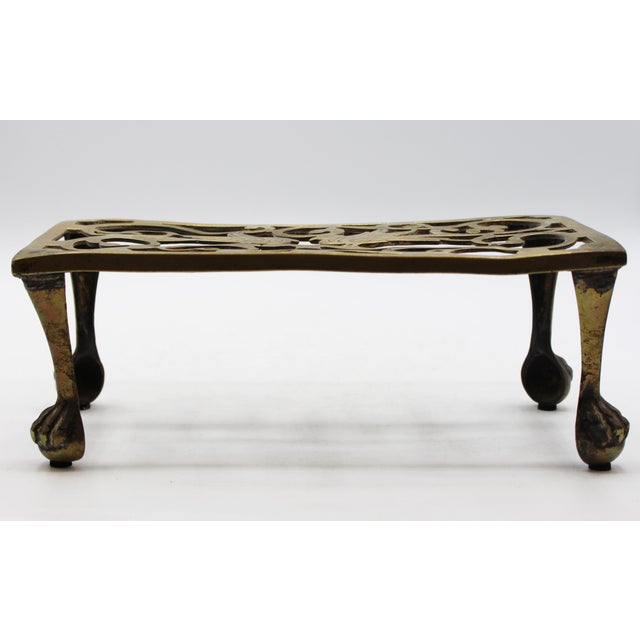 Late 18th Century English Small Brass Footman Trivet Stand For Sale - Image 4 of 6