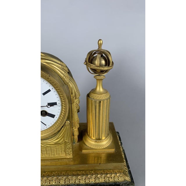 Gold Antique Directoire Clock, 1800 For Sale - Image 8 of 10