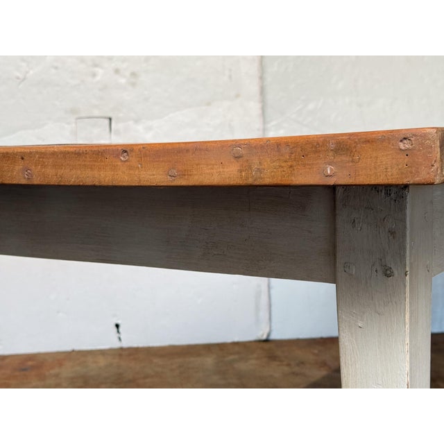 Large French Rectangular Farmhouse Table on Painted Frame For Sale - Image 9 of 15