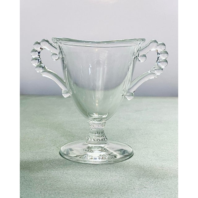 1930s 1930’s Candlewick Footed Creamer & Sugar Bowl For Sale - Image 5 of 6