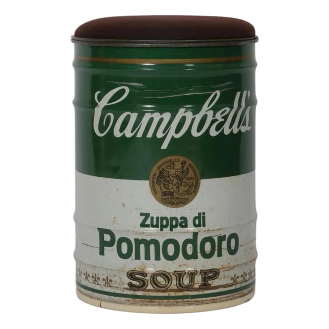 Warhol Campbell's Soup Can Stool by Dino Gavina for Studio Simon, Italy, 1971 For Sale