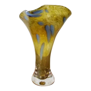 Gerald Haessig Designs Art Glass Swung Style Trumpet Vase, New Orleans, 21st Century