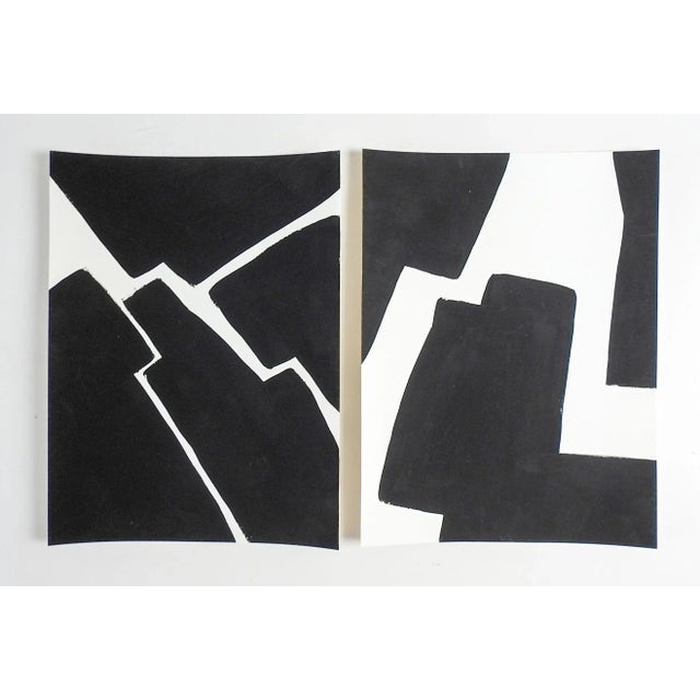 2020s Contemporary Black & White Abstract Paintings - a Pair For Sale - Image 5 of 5